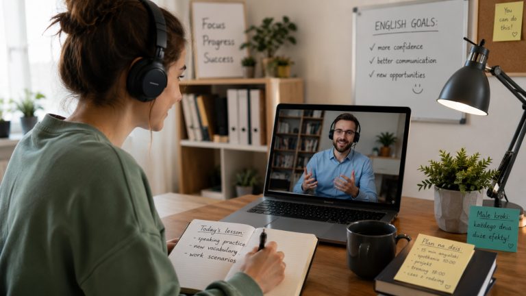 Angielski online przy napiętym grafiku: 7 sprawdzonych strategii dla rodziców i pracowników zdalnych